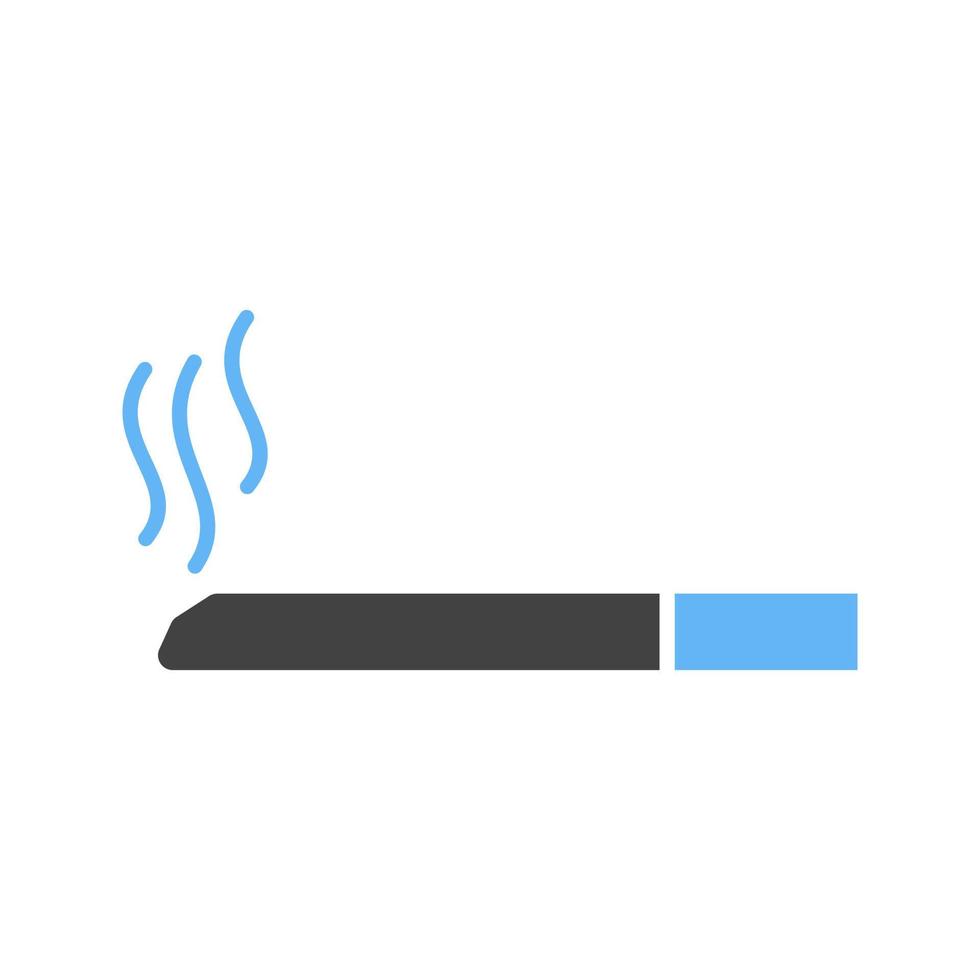 cigarett glyf blå och svart ikon vektor