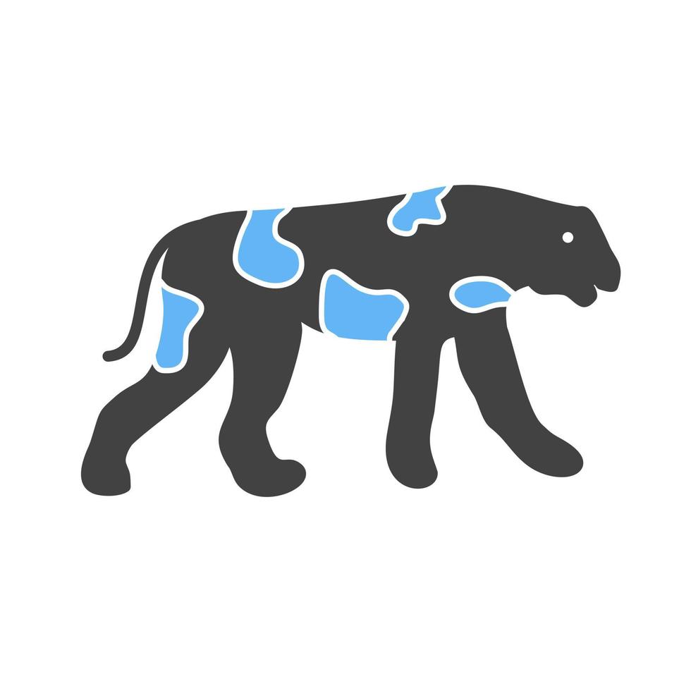 gepard glyf blå och svart ikon vektor