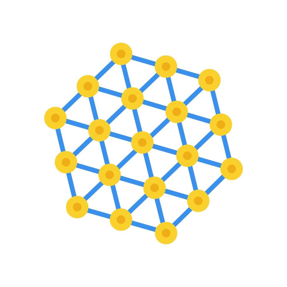 Atom-Gitter-Vektorsymbol abstrakte Technologie-Verbindungsstruktur. wissenschaftsnetzlinie punkt chemie zellenelement. vektor