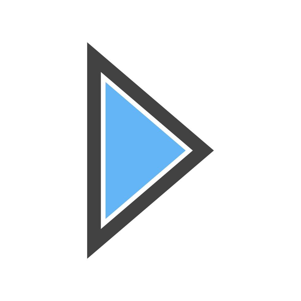 Dreieck Pfeil rechts Glyphe blaues und schwarzes Symbol vektor