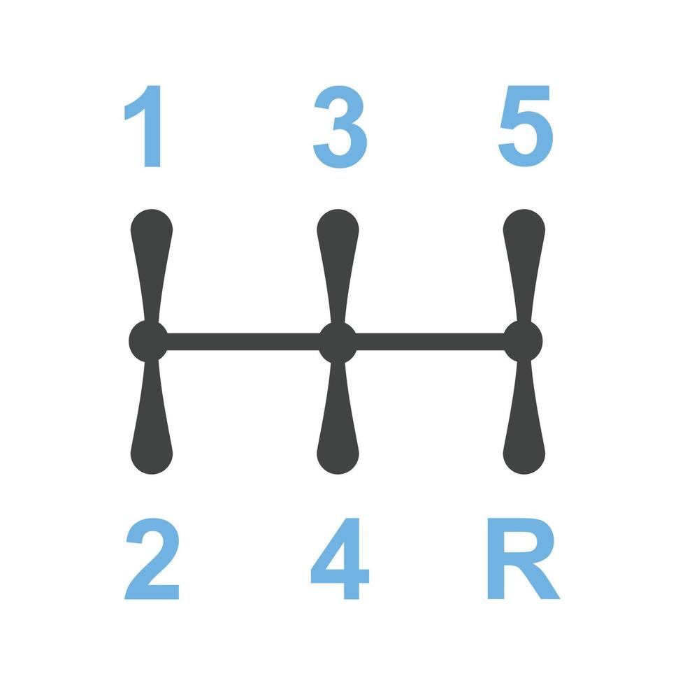 Auto-Shifter-Glyphe blaues und schwarzes Symbol vektor