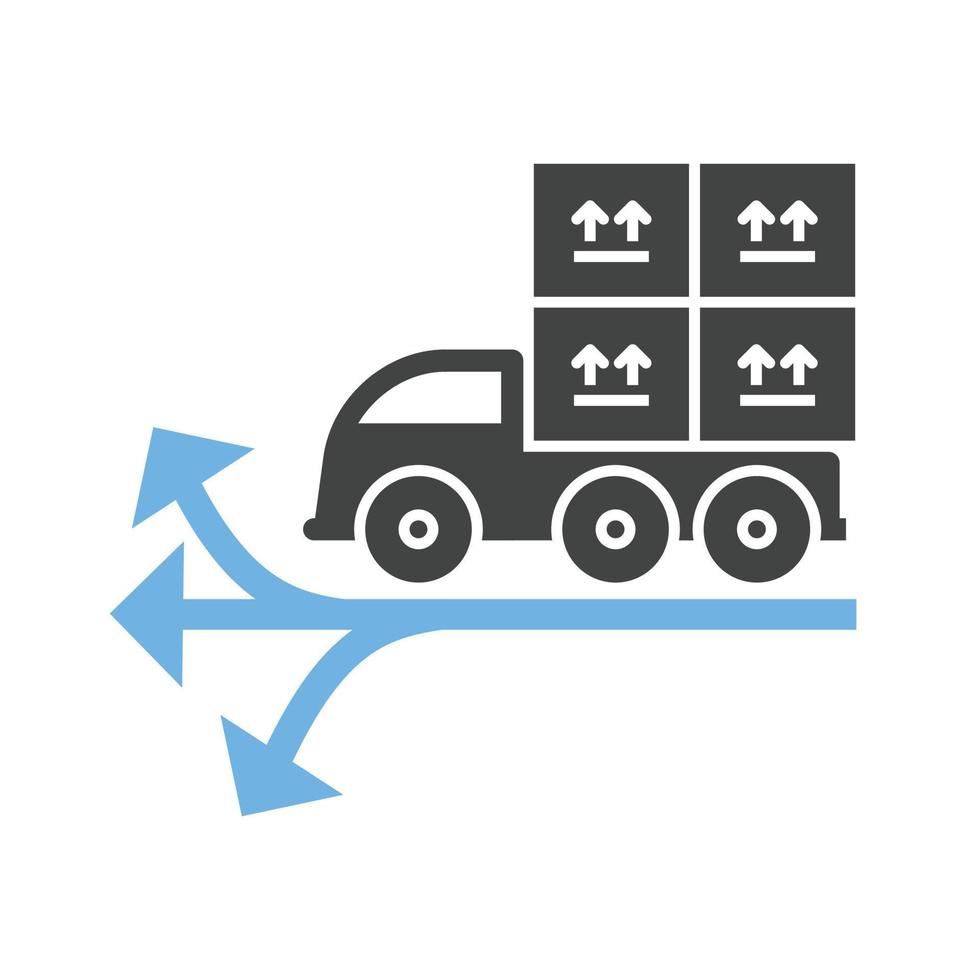 mehrere Lieferpunkte Glyphe blaues und schwarzes Symbol vektor