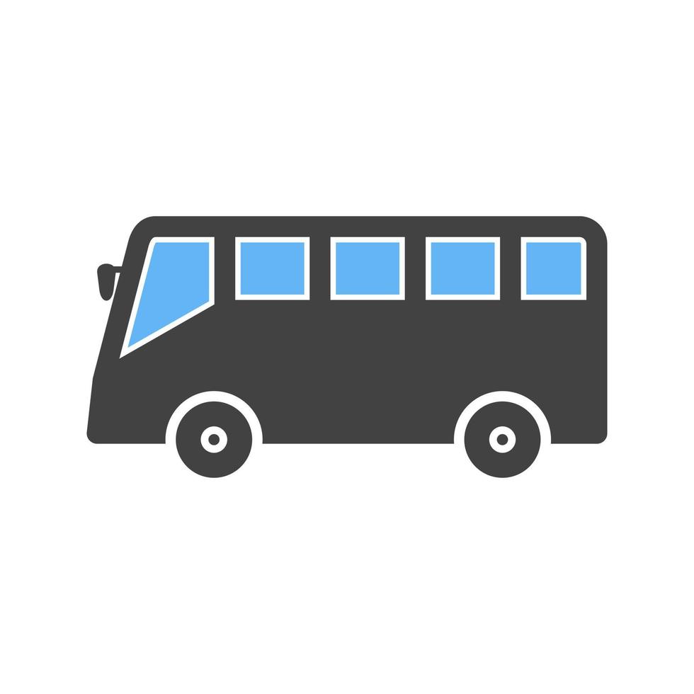 Bus-Glyphe blaues und schwarzes Symbol vektor