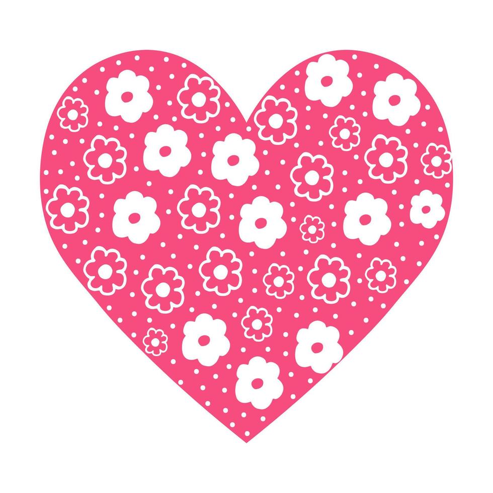 hjärta ram tillverkad av blommor. hjärtans dag kort, bröllop eller födelsedag inbjudan vektor