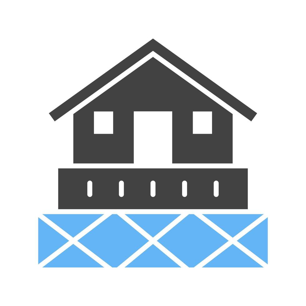 Haus Glyphe blaues und schwarzes Symbol vektor