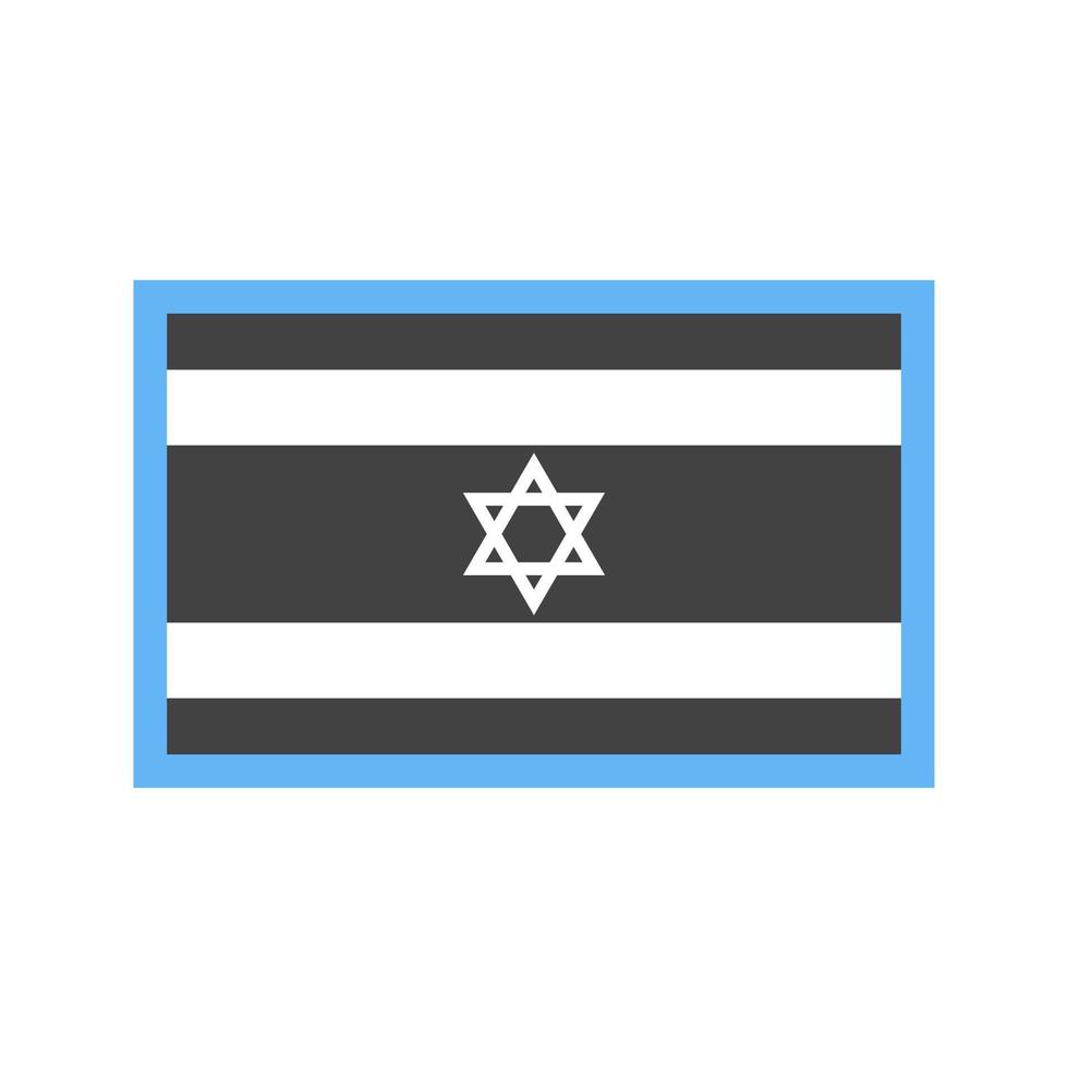 israel glyph blaues und schwarzes symbol vektor