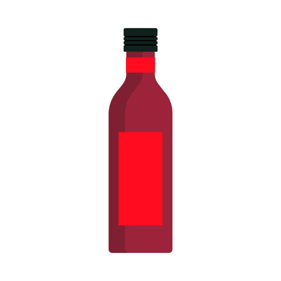alkoholflasche vektorsymbol trinken illustration glas. Getränk lokalisierte weiße flüssige Partykneipe flache Schattenbildform vektor