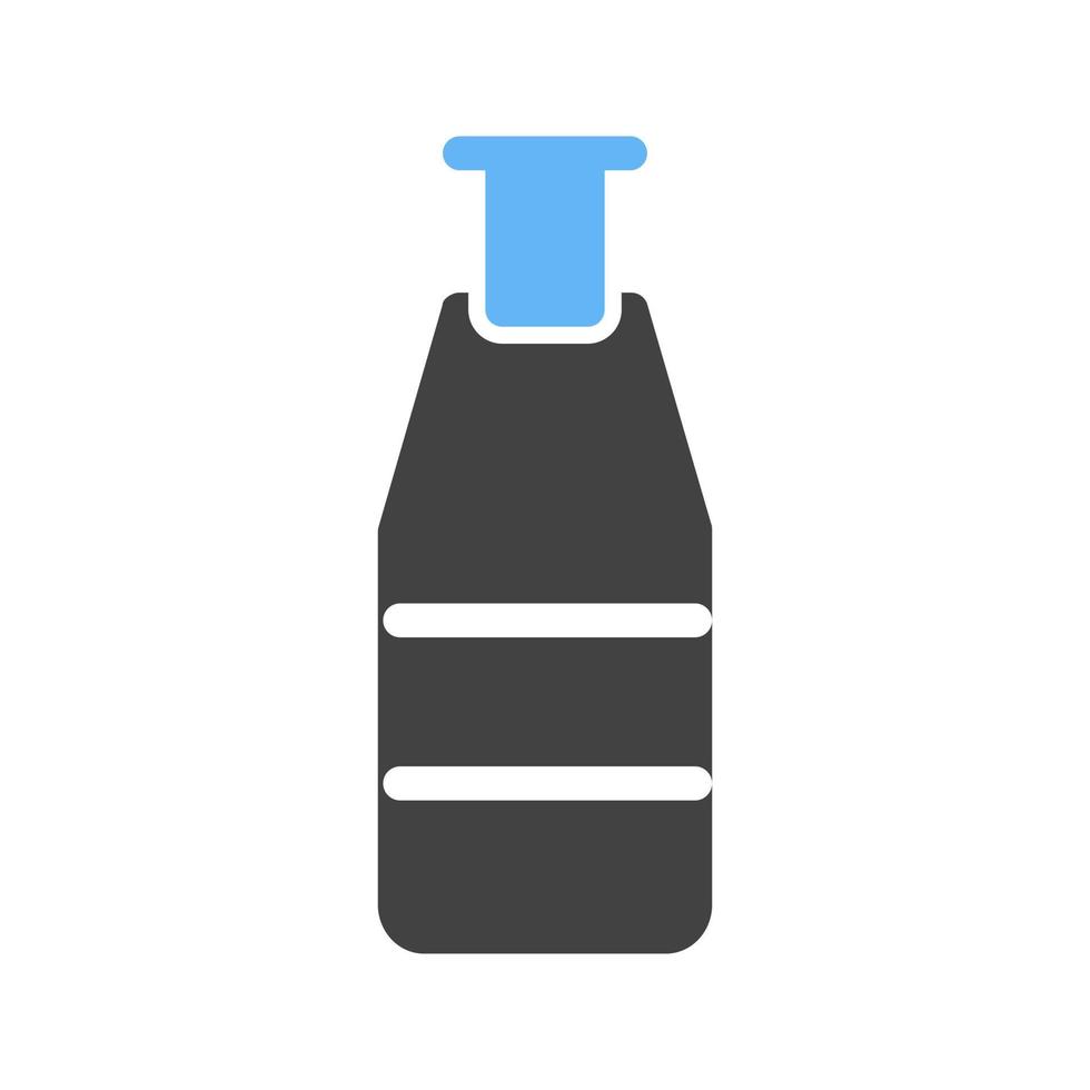 Flasche i Glyphe blaues und schwarzes Symbol vektor