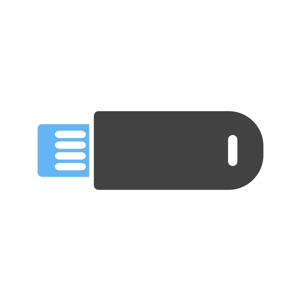 USB-Kabel Glyphe blaues und schwarzes Symbol vektor