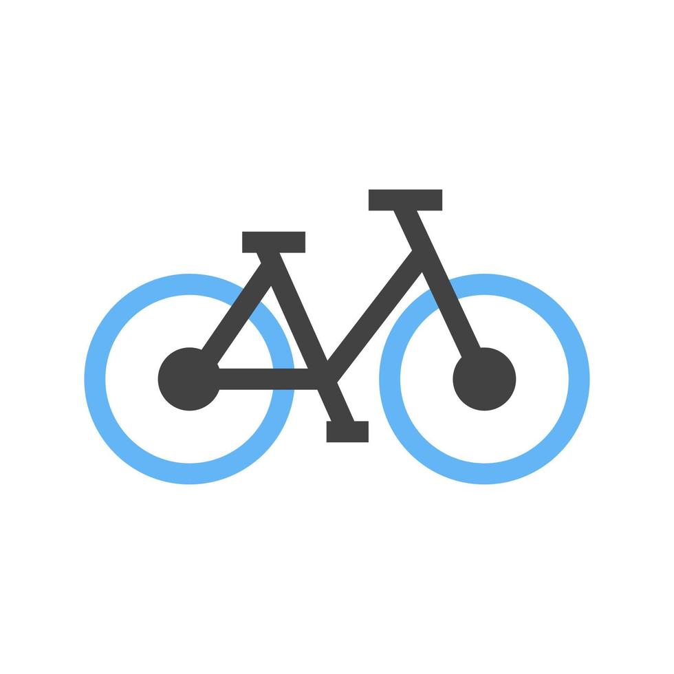 cykel glyf blå och svart ikon vektor