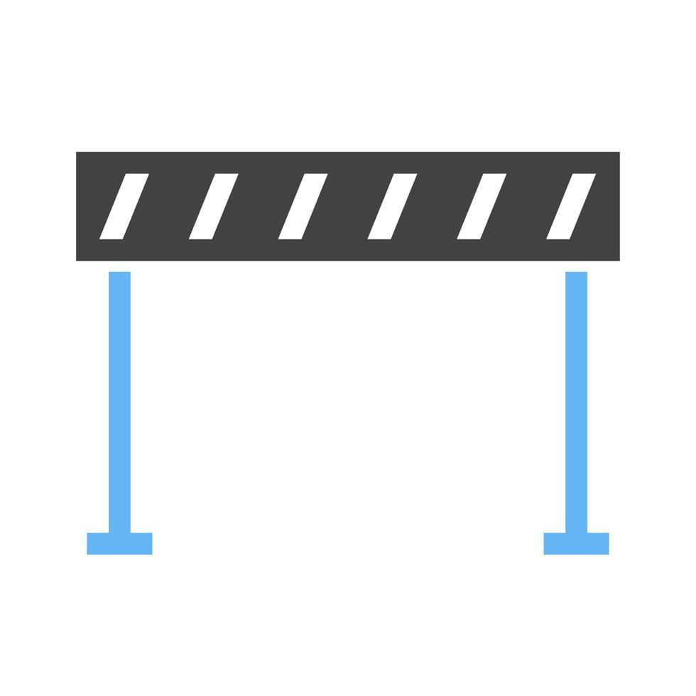 blaues und schwarzes Symbol für die Glyphe der Straßenbarriere vektor