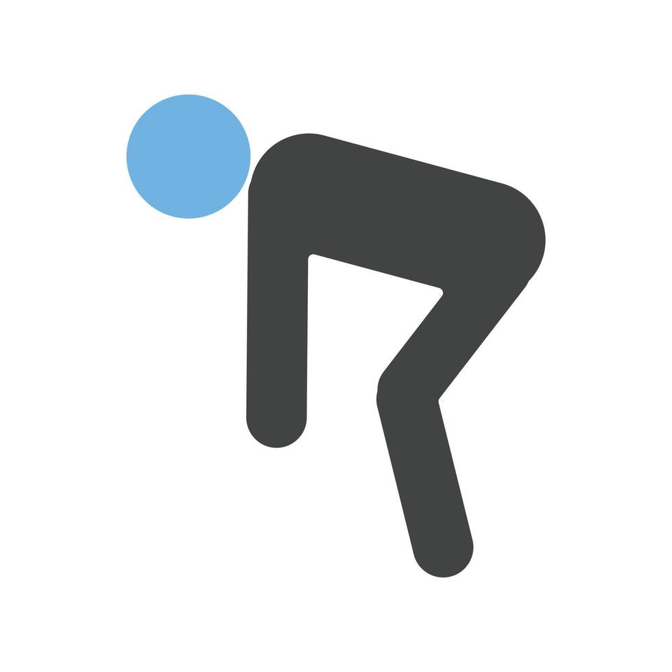 Stretching-Glyphe blaues und schwarzes Symbol vektor