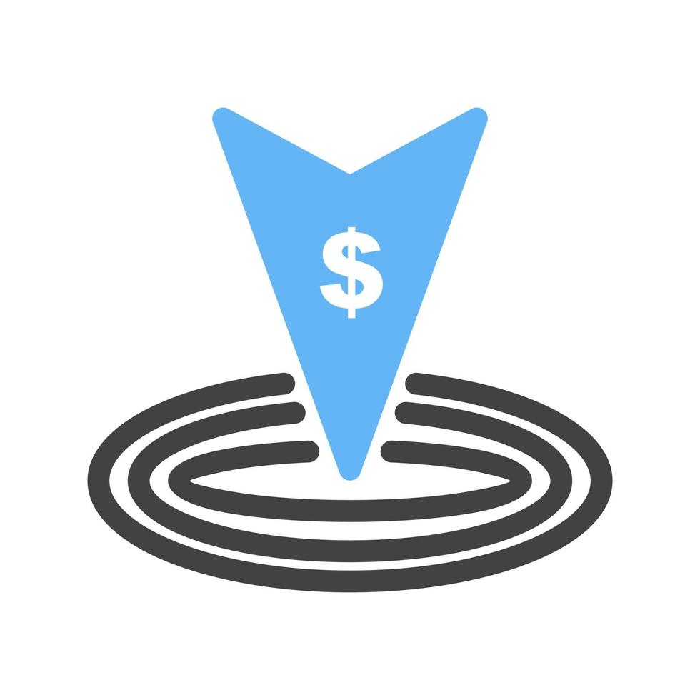 Glyphe blau und schwarz Symbol investieren vektor