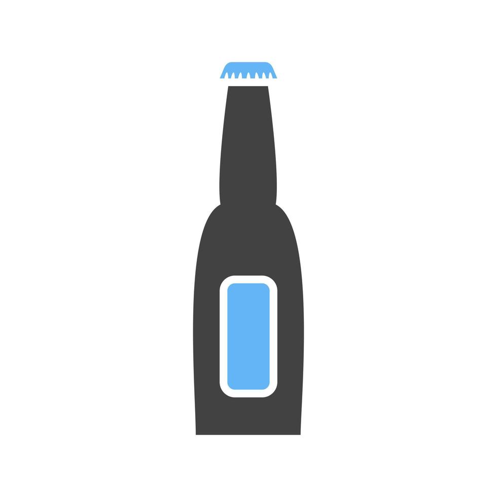 Bierflasche i Glyphe blaues und schwarzes Symbol vektor