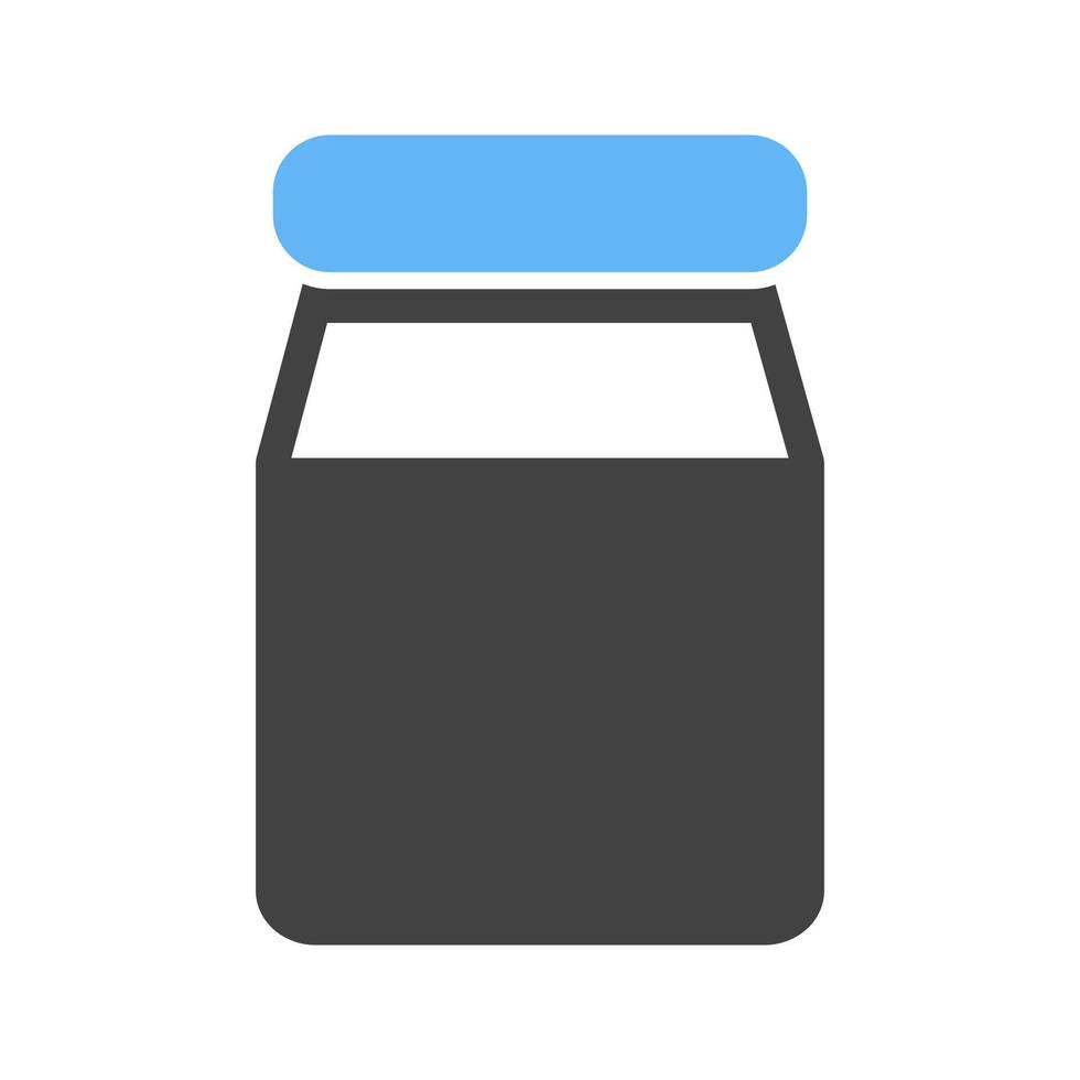 mjölk flaska glyf blå och svart ikon vektor