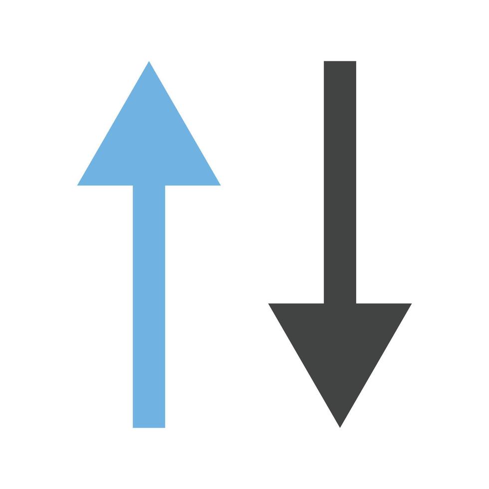 Zwei-Wege-Glyphe blaues und schwarzes Symbol vektor