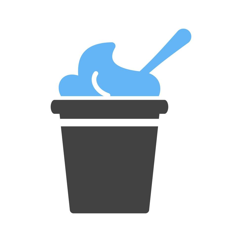 glass i kopp glyf blå och svart ikon vektor