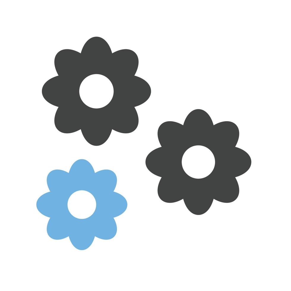 Blumen Glyphe blaues und schwarzes Symbol vektor