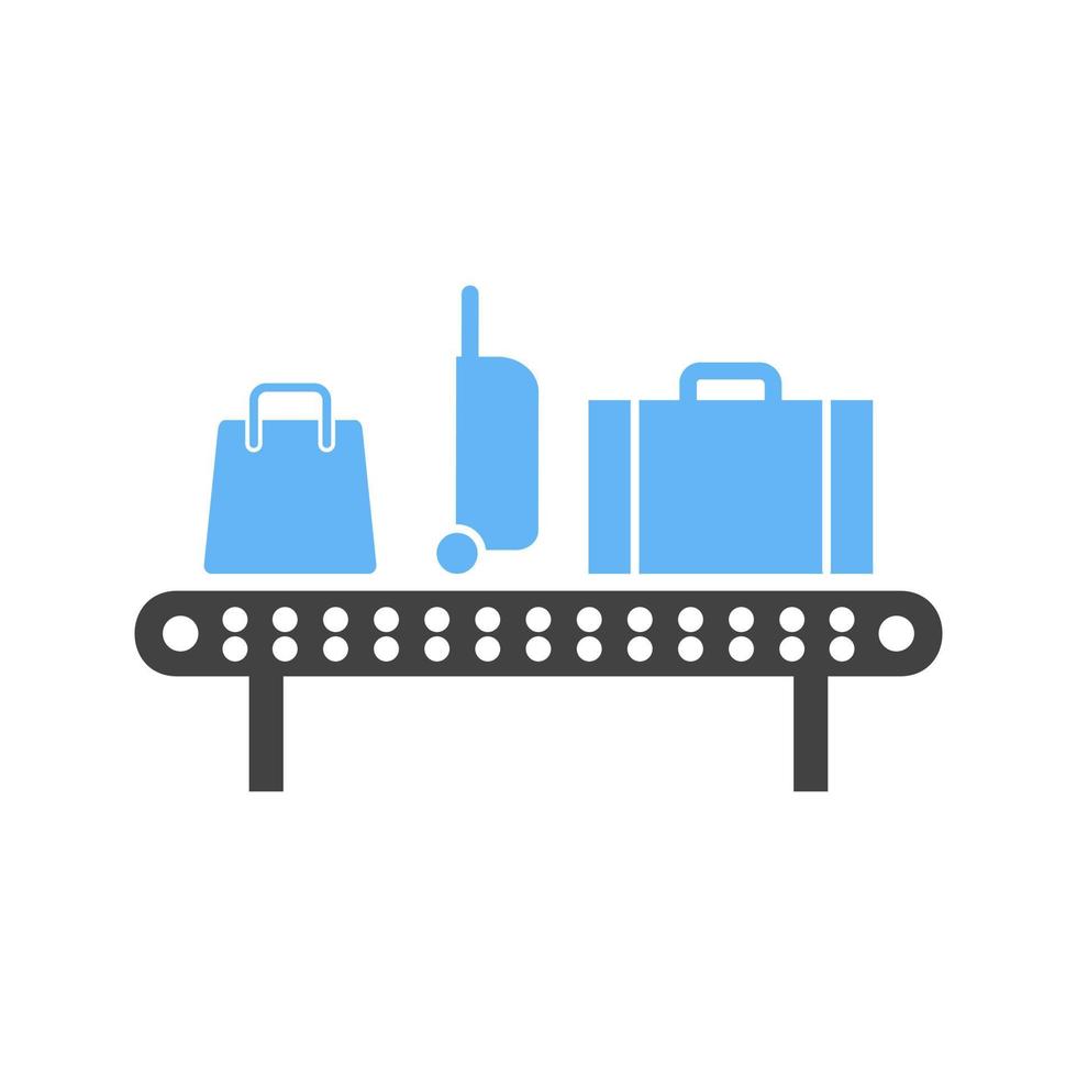 Gepäckkarussell Glyphe blaues und schwarzes Symbol vektor