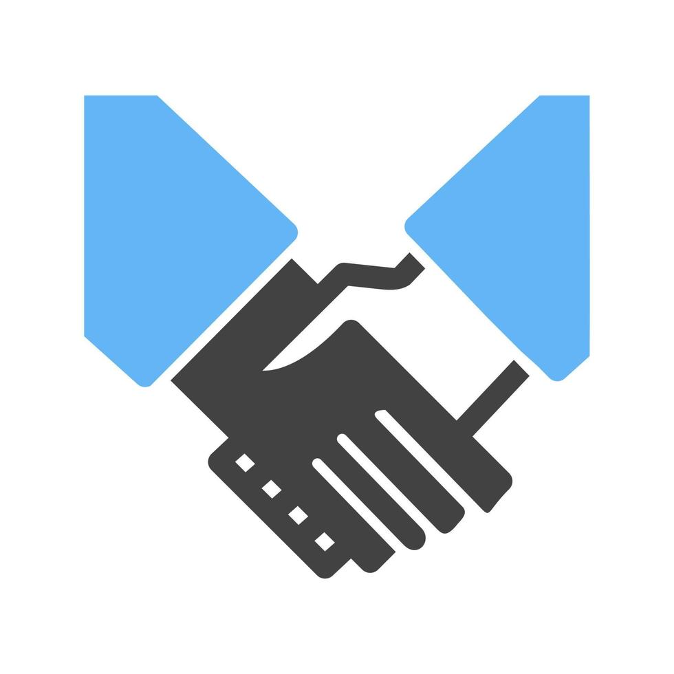 Handshake-Glyphe blaues und schwarzes Symbol vektor