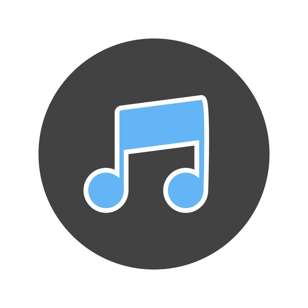 Musik-Player-Glyphe blaues und schwarzes Symbol vektor