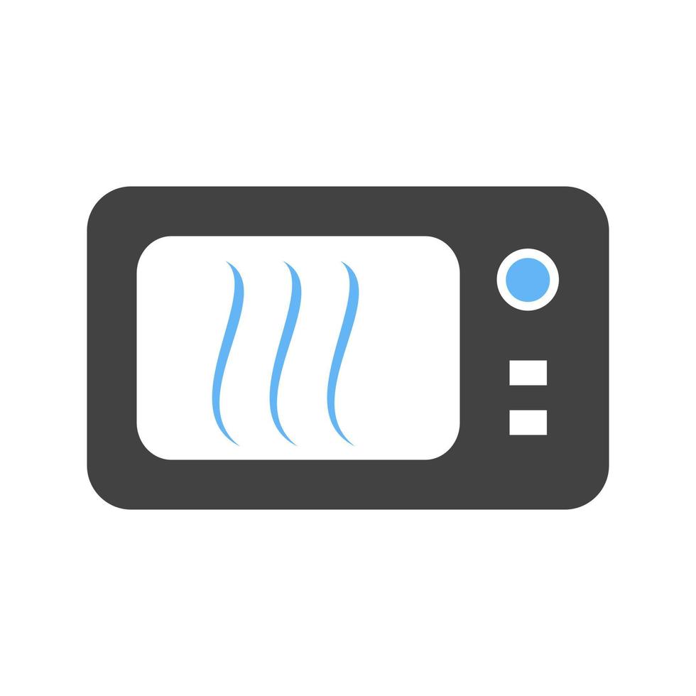 Mikrowellen-Glyphe blaues und schwarzes Symbol vektor