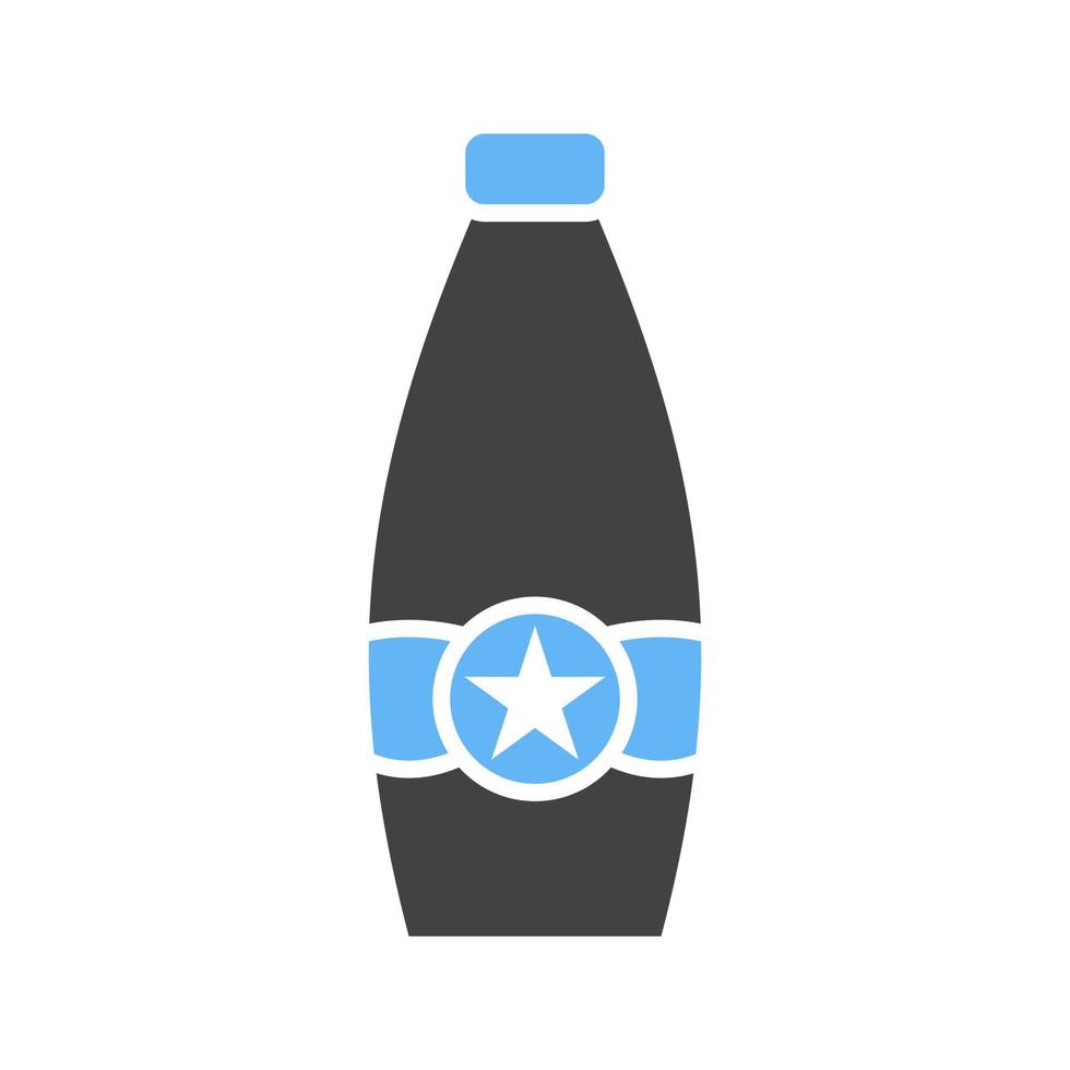 Bierflasche ii Glyphe blaues und schwarzes Symbol vektor