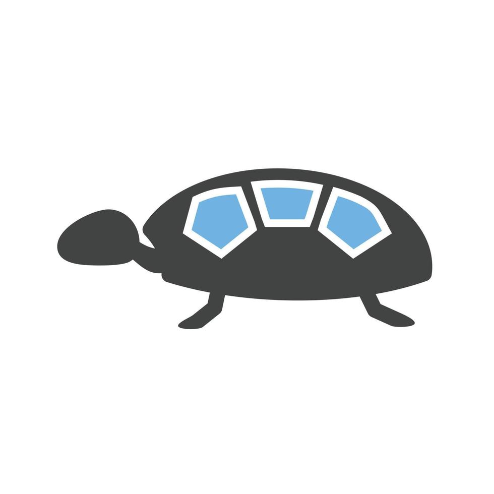 sköldpadda glyf blå och svart ikon vektor