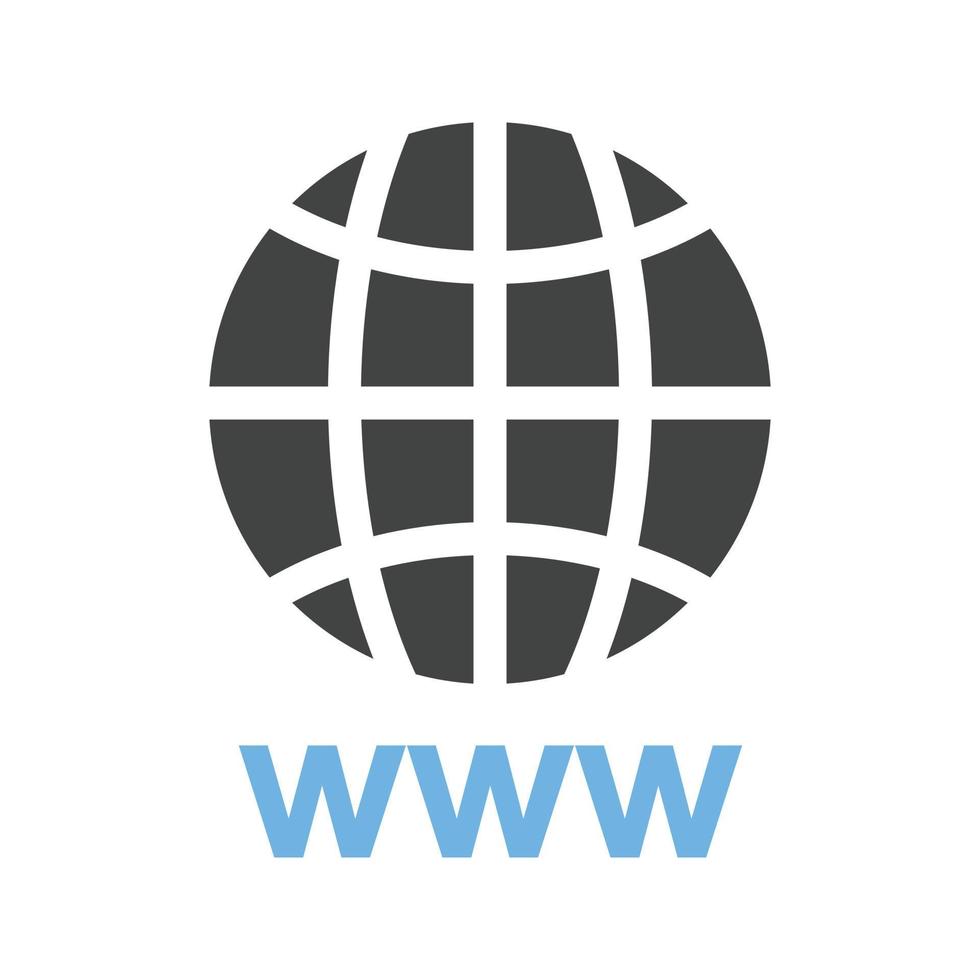 World Wide Web Glyphe blaues und schwarzes Symbol vektor