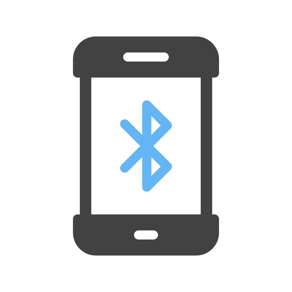 blaues und schwarzes Symbol für Bluetooth-Konnektivität vektor