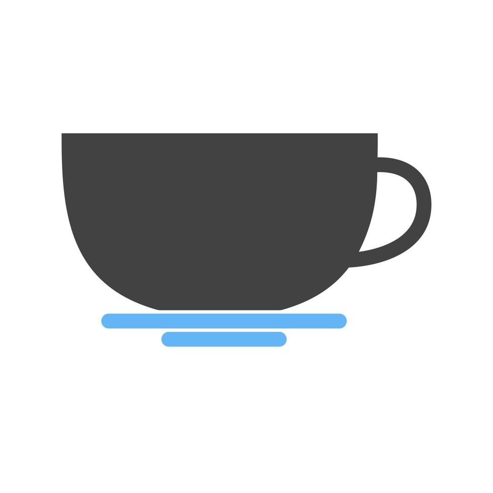kaffe kopp glyf blå och svart ikon vektor