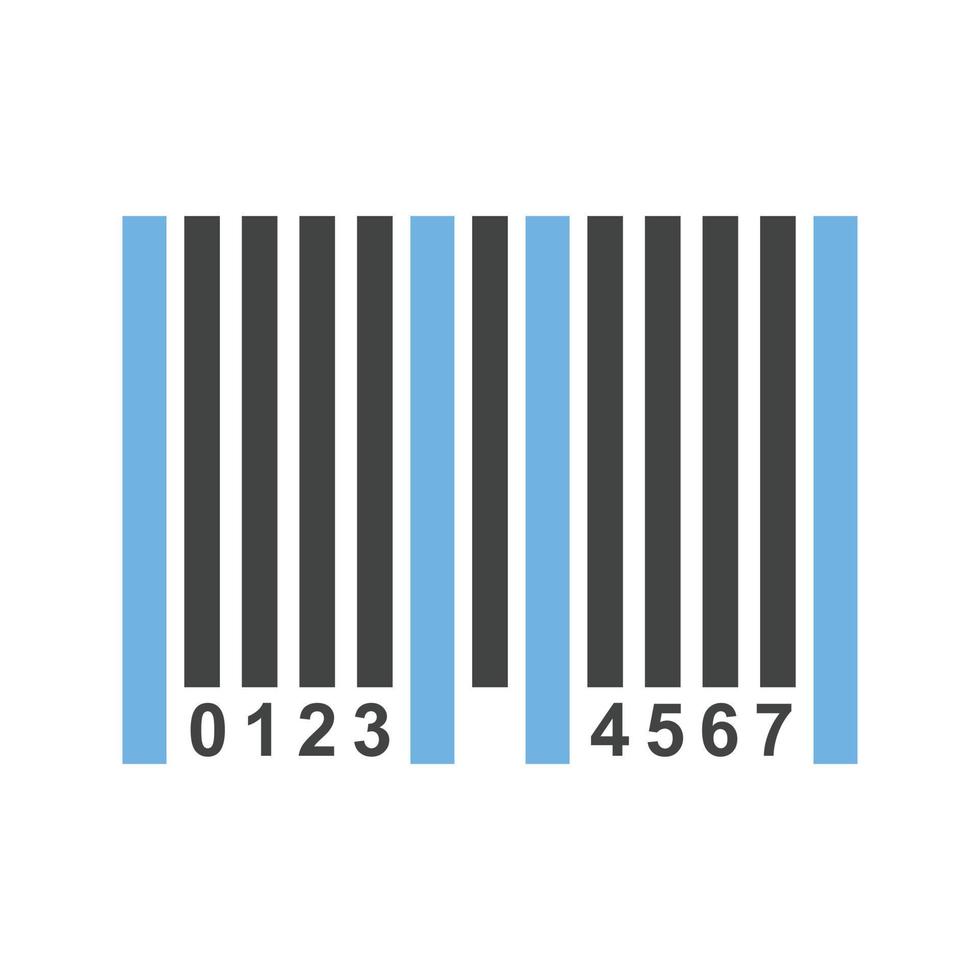 Barcode-Glyphe blaues und schwarzes Symbol vektor