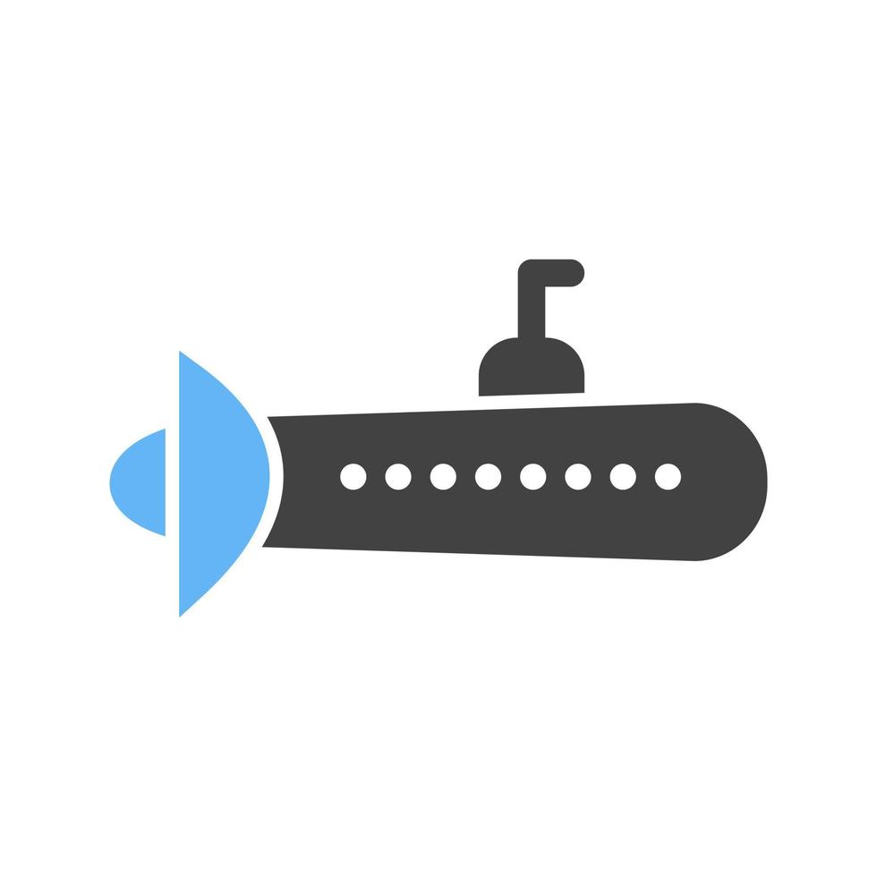 U-Boot-Glyphe blaues und schwarzes Symbol vektor