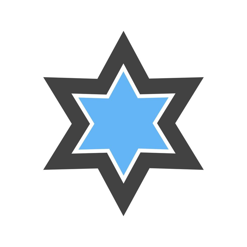 blaues und schwarzes Symbol für Stern-III-Glyphe vektor