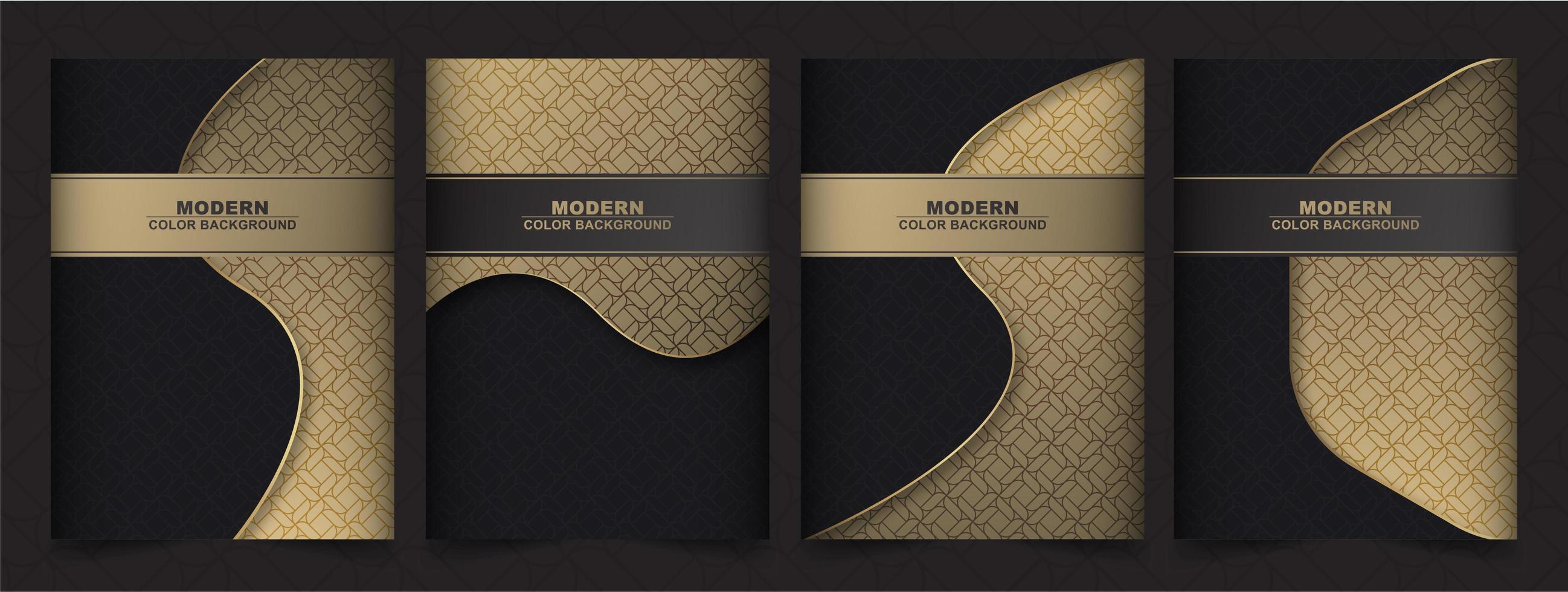 minimalistische Cover-Designs in Schwarz und Gold vektor