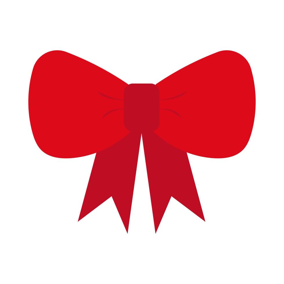 Weihnachtsgeschenkband mit roter Schleife. isolierte glänzende Schleife Design Farbsymbol elegante Vektorillustration. Jubiläumselement Icon Band Party vektor
