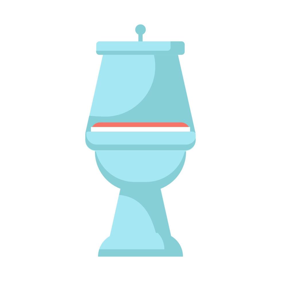 toilette auf badezimmervektorillustrationszeichen. Symbol isoliert weiß und WC-Symbol Hygiene. Sanitärraumgestaltung und saubere Toilettenausstattung. wasserschale und waschraum cartoon home objekt innenkunst vektor