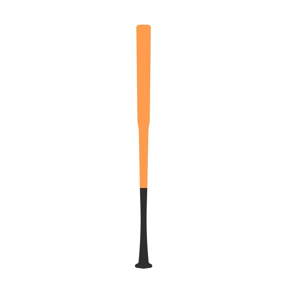 flaches Symbol des Baseballschläger-Illustrationsvektors. sport spiel isoliert ausrüstung spielen. american league brauner griff holzschild club vektor