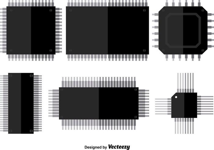 Mikrochip-Vektor-Icons vektor