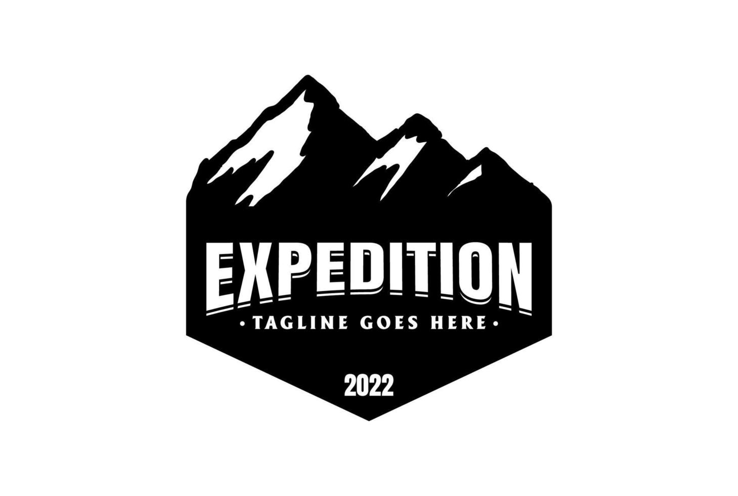 vintage felsiger oder eisberg eisberghügel für outdoor-expedition abenteuer abzeichen logo design vektor