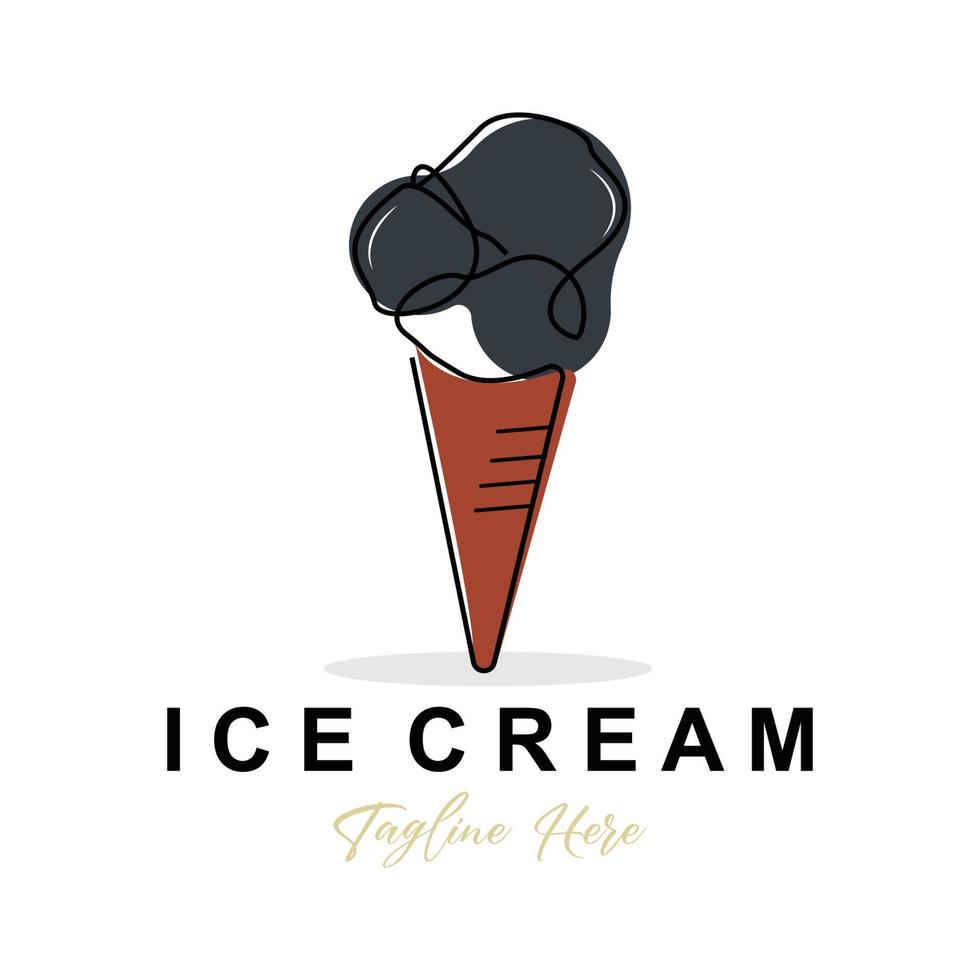 Eiscreme-Logo-Design, frische, süße, weiche, kalte Speisenillustration, Lieblingsvektor der Kinder, Produktmarke vektor