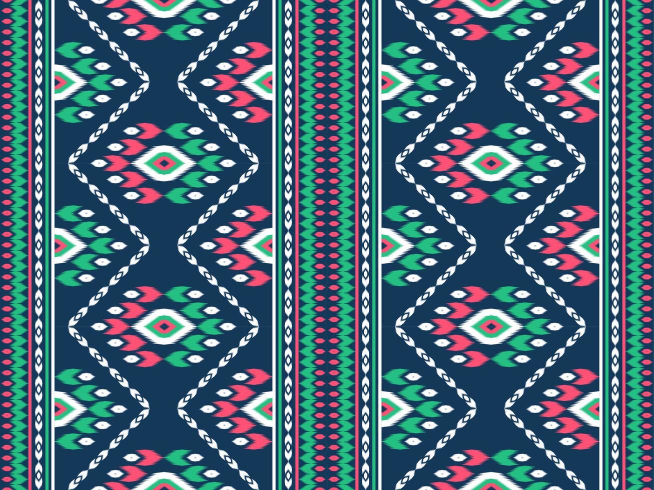 ikat nahtloses muster traditionell. teppich ethnisches muster kunst. amerikanischer, mexikanischer Stil. Design für Hintergrund, Tapete, Vektorillustration, Stoff, Kleidung, Teppich, Textil, Batik, Stickerei. vektor