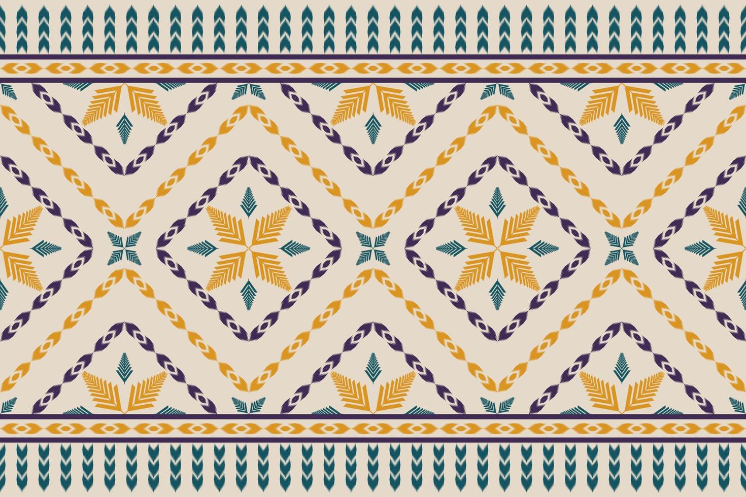 ikat nahtloses muster im stammes-. stoff ethnische muster kunst. Blumendekoration. Design für Hintergrund, Tapete, Vektorillustration, Stoff, Kleidung, Teppich, Textil, Batik, Stickerei. vektor