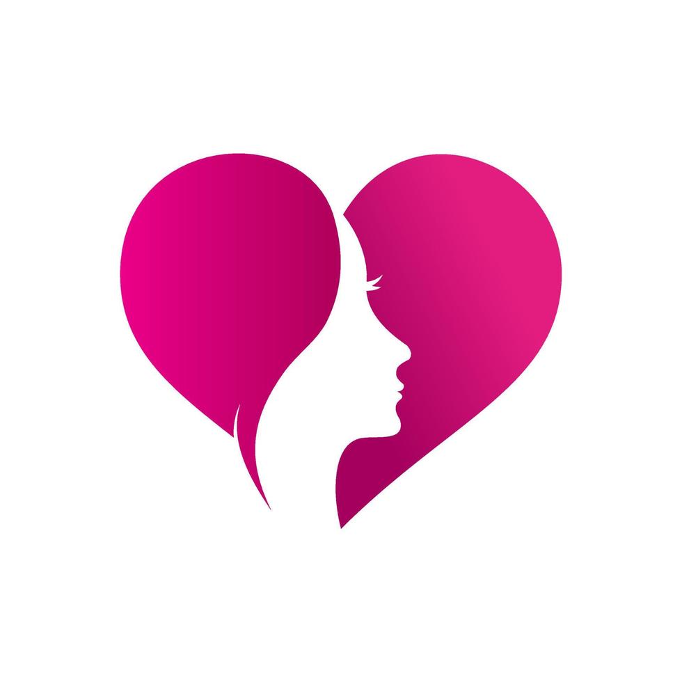 kvinnor kärlek logotyp vektor
