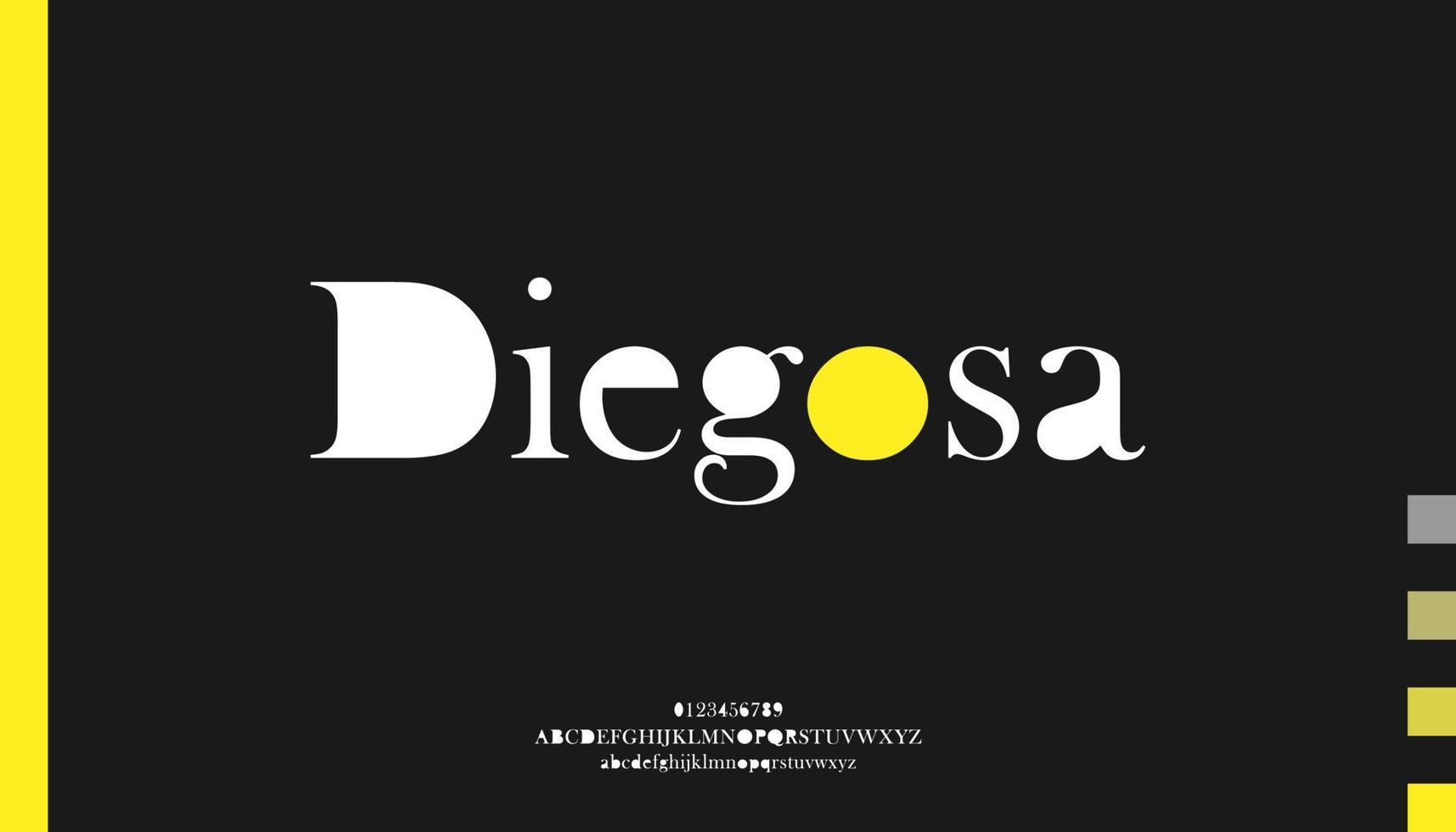 diagosa, elegant font dyr och roligt alfabet brev pop- kultur vektor font.