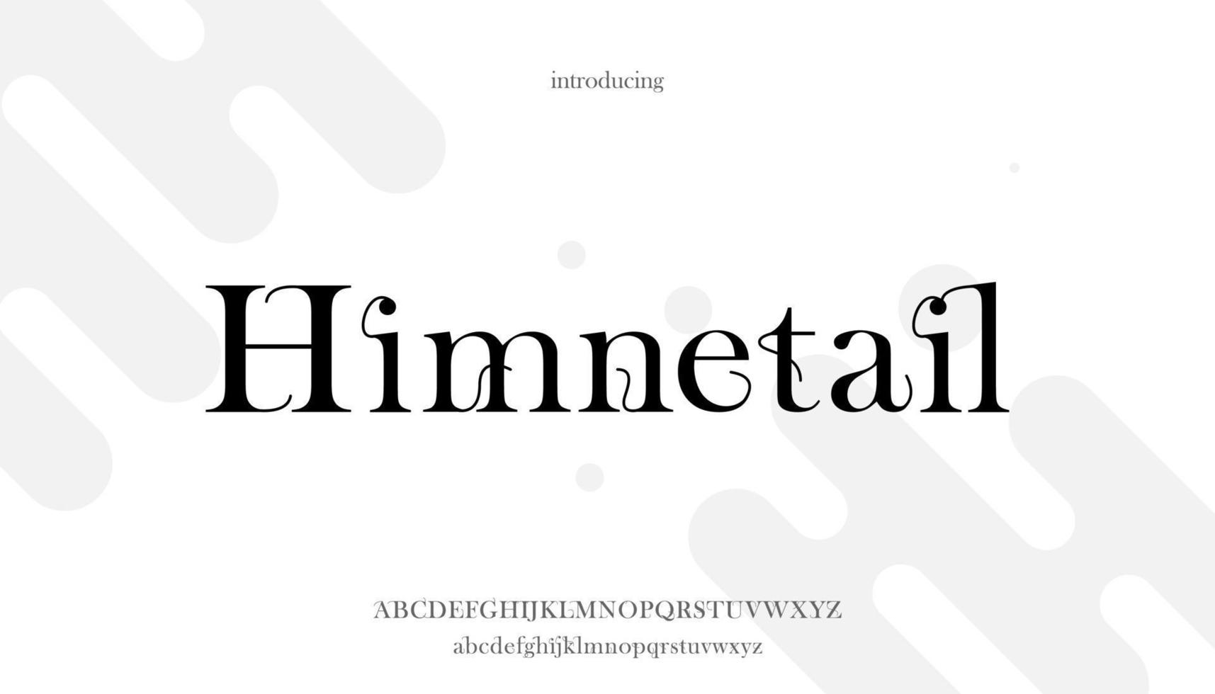 himnetail, årgång moder svans serif typsnitt alfabet vektor font.