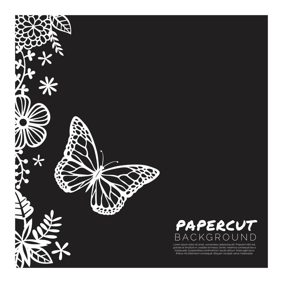 Sammlung von Vektorschmetterlingen. Silhouetten von Schmetterlingen. florale Schmetterlinge. Vektor-Sammlung-Silhouette. Vorlage für Laserschnitt. Papierschnitt-Vorlage vektor