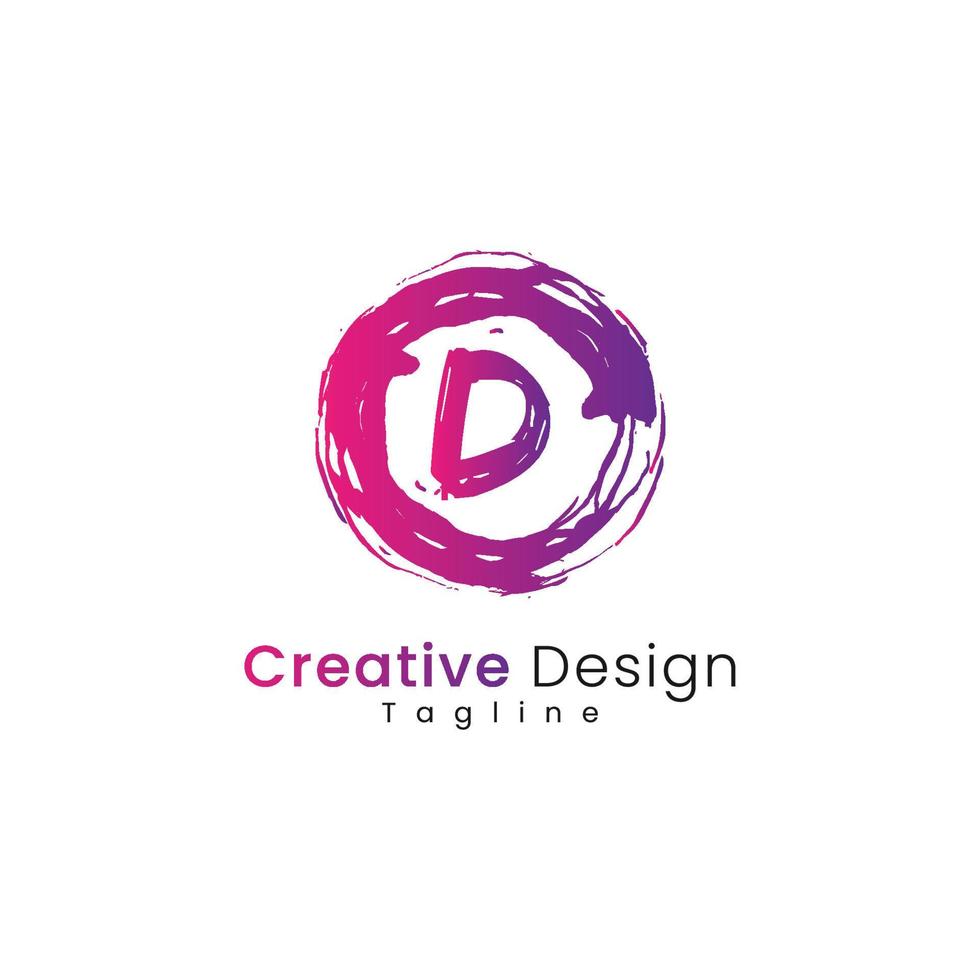 moderne d-Buchstaben-Kreis-Logo-Design-Vorlage vektor