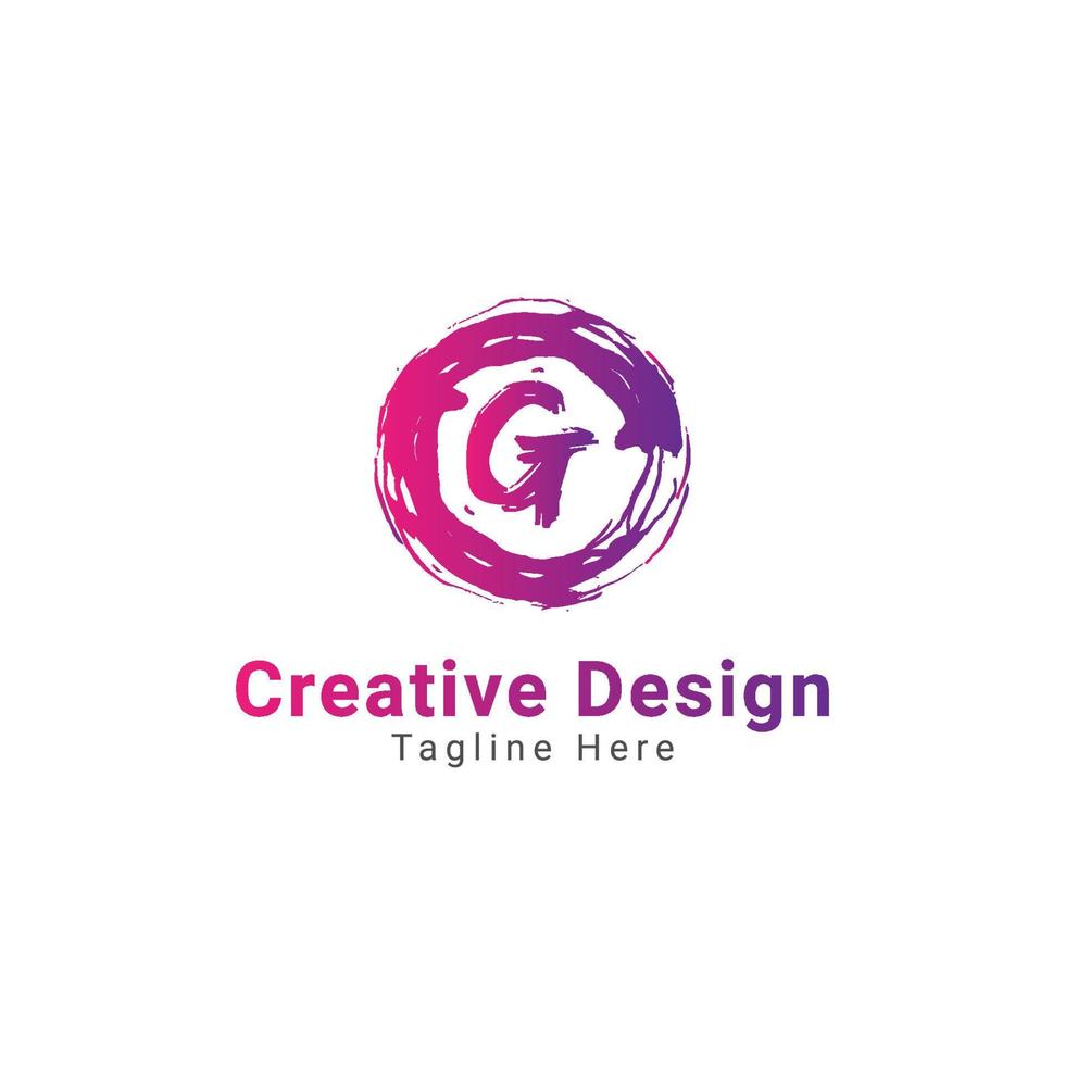 modern g brev cirkel logotyp design mall vektor
