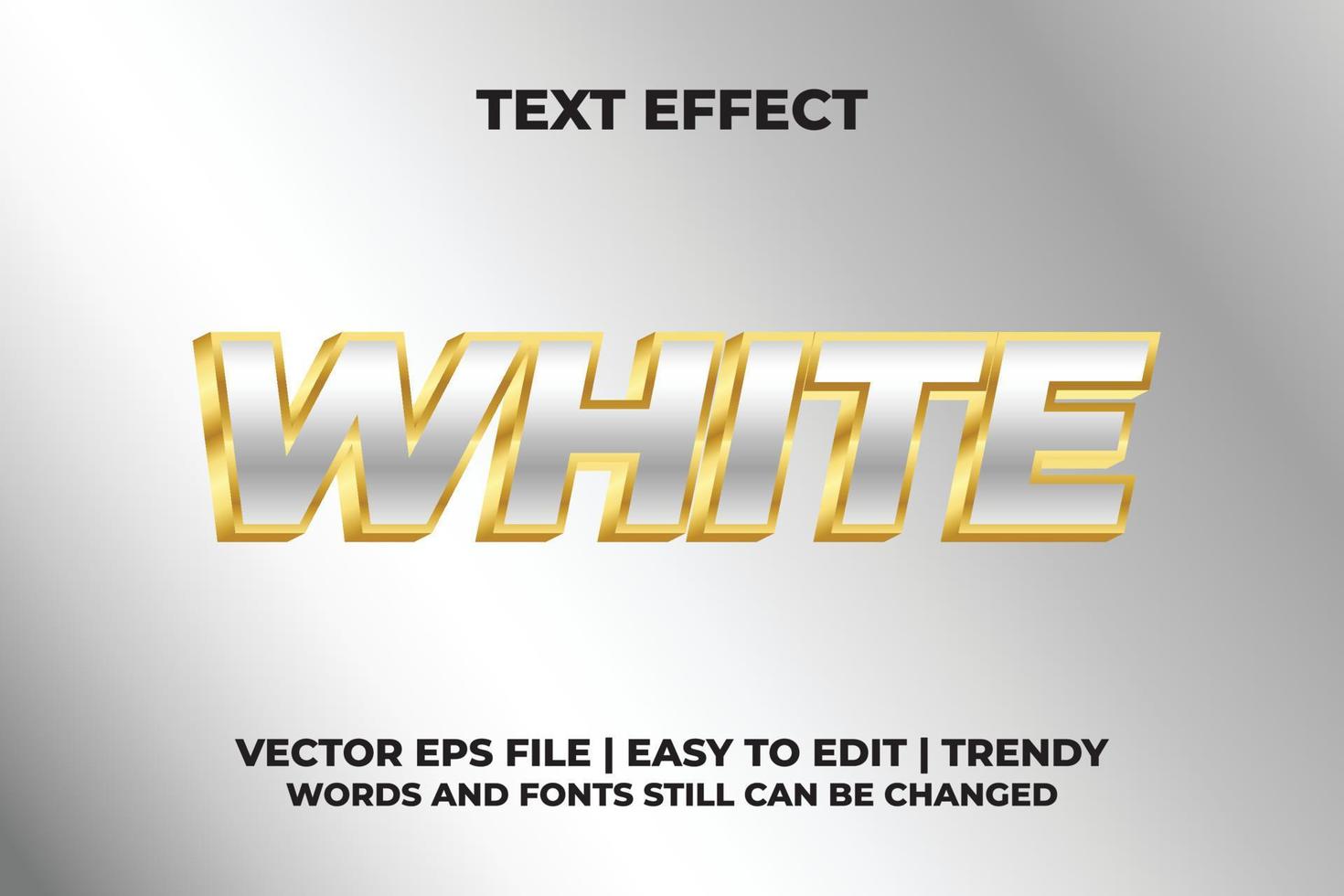 lutning vit guld 3d text effekt med lutning vit bakgrund mall design vektor